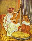 Pierre Auguste Renoir Guitar Lesson painting